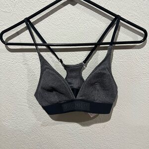 Gilly Hicks Charcoal Bralette Size XS EUC Big Logo Padded Like New !